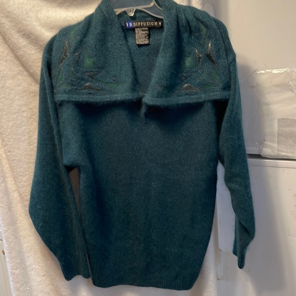 I B Diffusion Vintage Moss Green Sweater. Silk,Rabbit,Nylon,Lambswool Size M